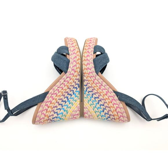 Abound Sukie Espadrille Wedge Sandals Women's Blue Denim Size US8M - Picture 6 of 9